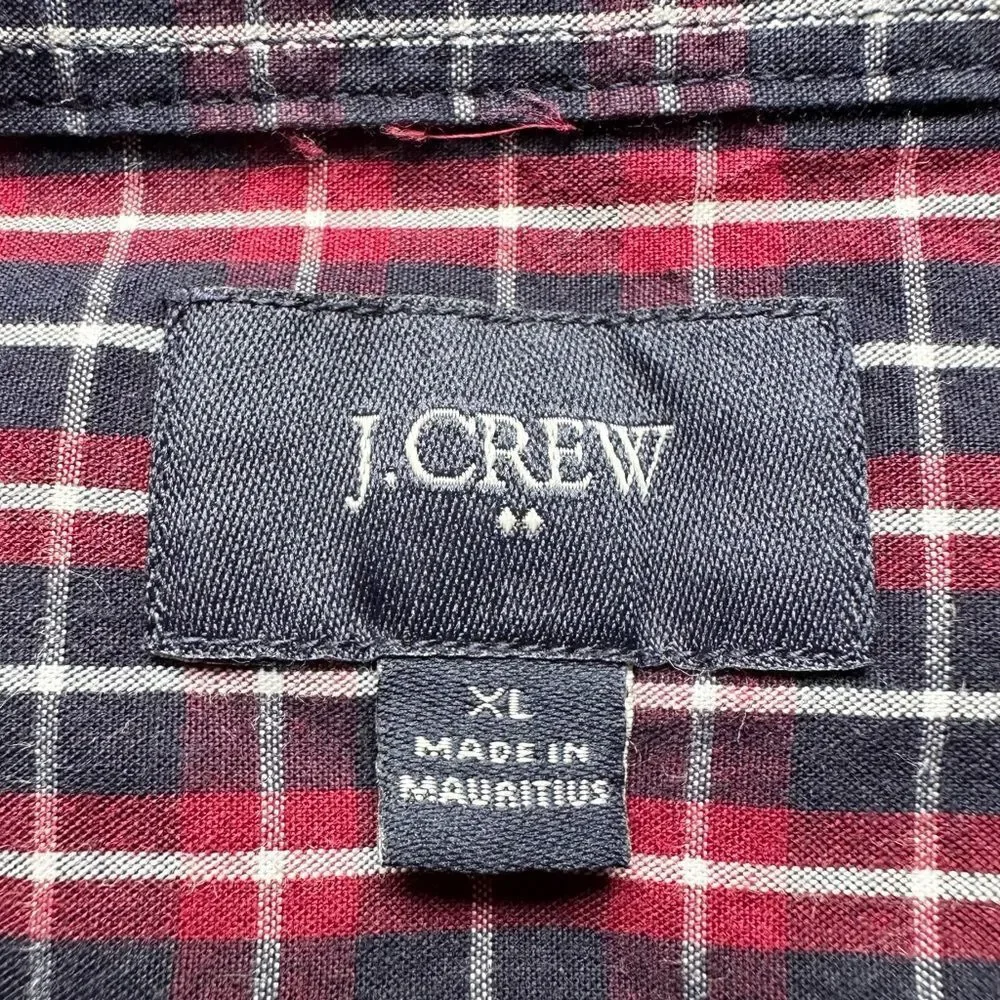 🔃J. Crew Men’s Red & Blue Plaid Long Sleeve Button Down Dress Shirt